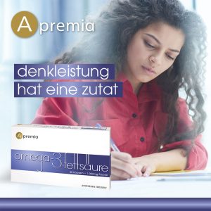 Apremia Omega 3 Kapseln - Visual mit Frau Denkleistung hat eine Zutat