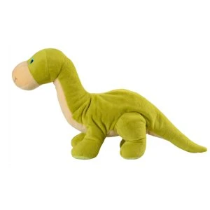 Warmies Brachiosaurus – grünes flauschiges Plüsch-Wärmekissen in Form eines langhalsigen Dinosauriers, Seitenansicht