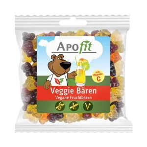 APOfit Fruchtsaftbären vegan mit Vitamin C, 150 g – durchsichtige Tüte mit bunten Fruchtgummibären