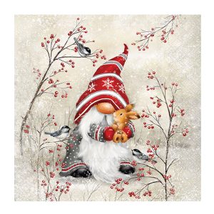 Servietten mit Wichtel-Motiv, Ambiente Dwarf Hug, 33 x 33 cm