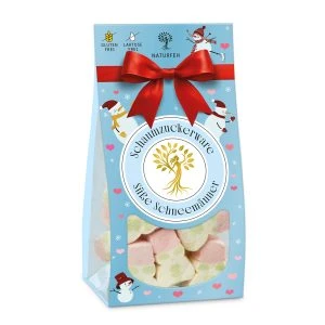 NATURFEH Marshmallow Schneemänner, 85 g Geschenkverpackung mit rosa-weißen Schaumzucker-Schneemännern