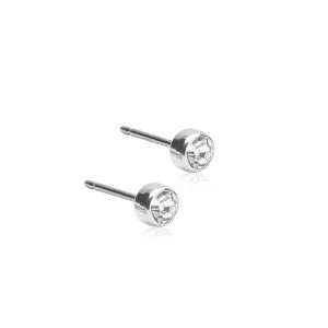 Blomdahl Ohrstecker Bezel Silber Titan 4mm