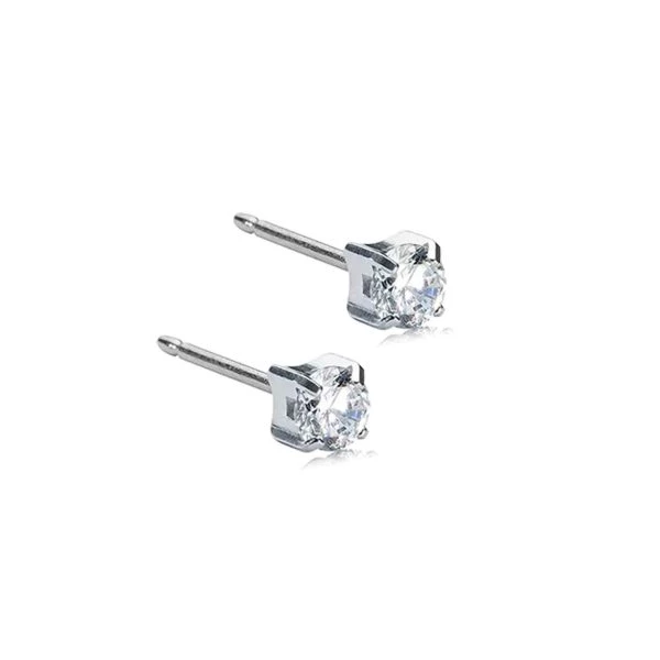 Blomdahl Ohrstecker Tiffany Silber Titan White 4mm