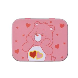 Take Care Glücksbär rosa Kinderpflaster – rosa Blechdose mit Bären-Motiv und Herzen, in der die Pflaster aufbewahrt werden