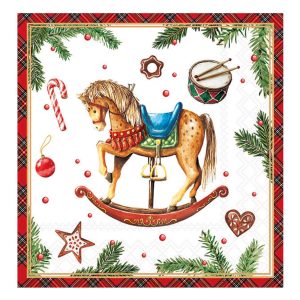Servietten mit Schaukelpferd – Ambiente Classic Rocking Horse Tischdeko
