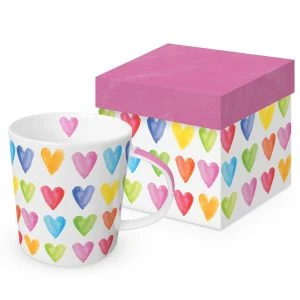 ppd Tasse Geschenkverpackung Longstory Aquarell Hearts