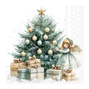 Servietten mit Weihnachtsengel-Motiv, Ambiente Christmas Fairy, 33 x 33 cm