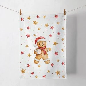 Küchenhandtuch mit Lebkuchenmann – winterliche Küchendeko, 50 x 70 cm